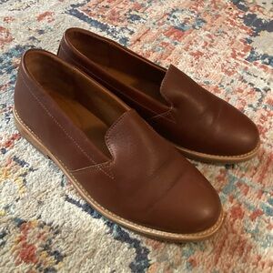 Patina leather loafers
